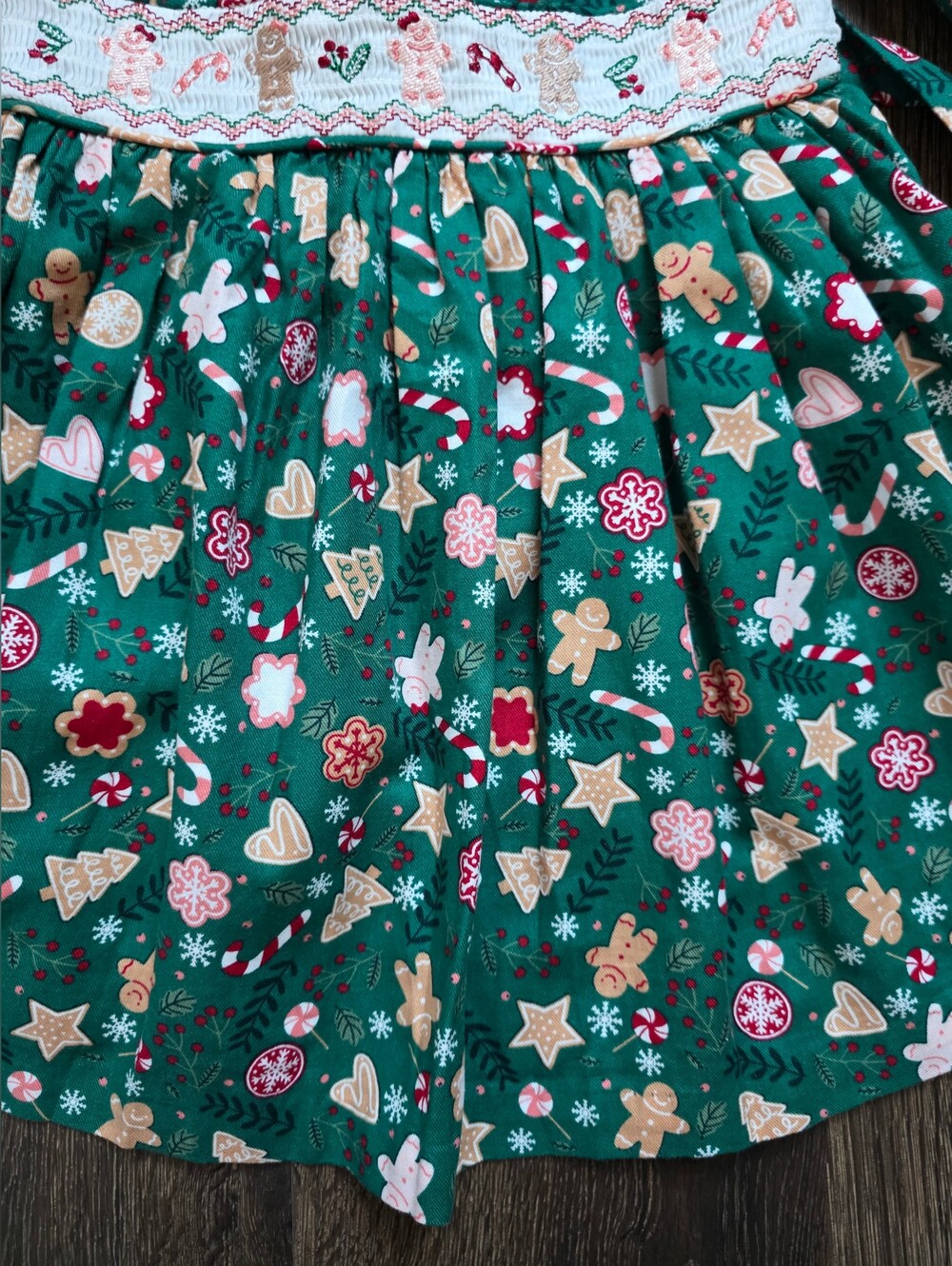 Bonnie Jean Gingerbread Smocking Dress - Picture 6 of 14